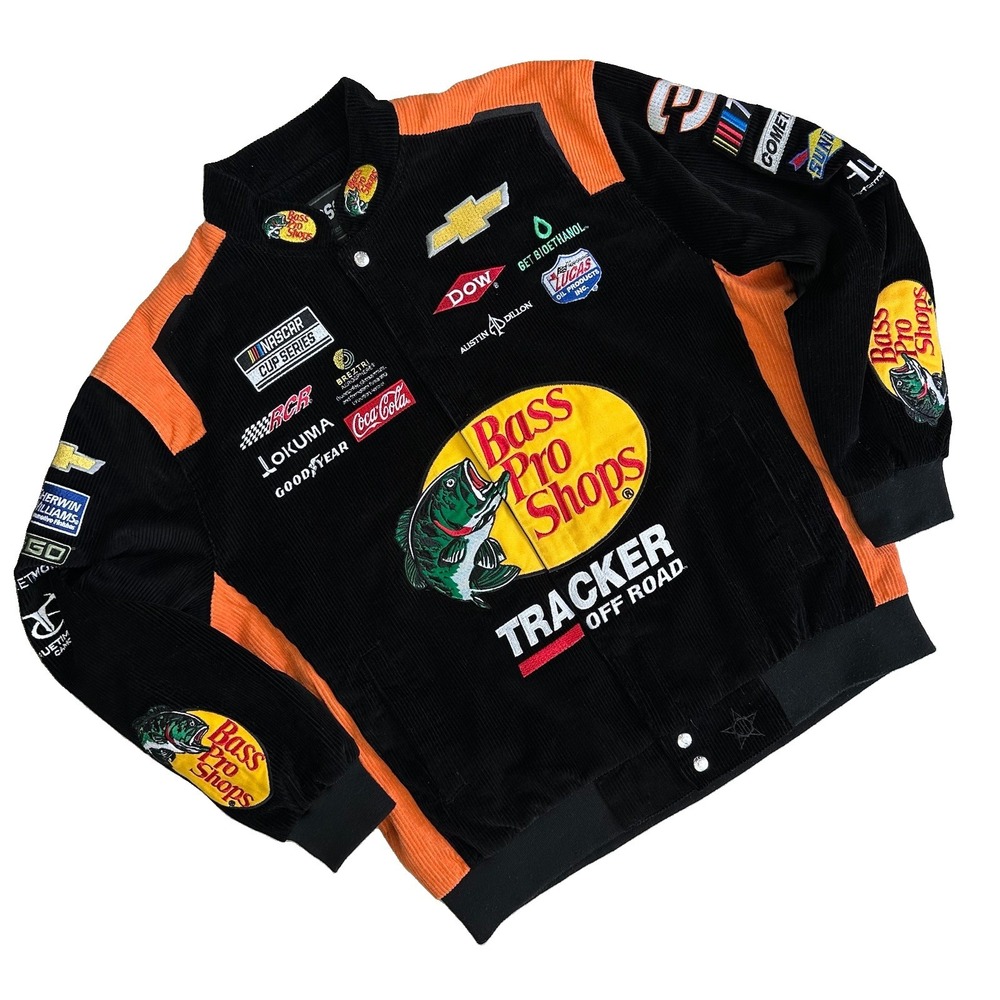 NASCAR Bass Pro Shops Austin Dillon JH Designs Corduroy Racing Jacket Men XL